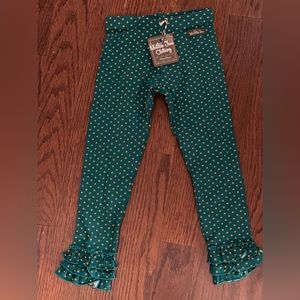 Matilda Jane green polka dot ruffle pants
